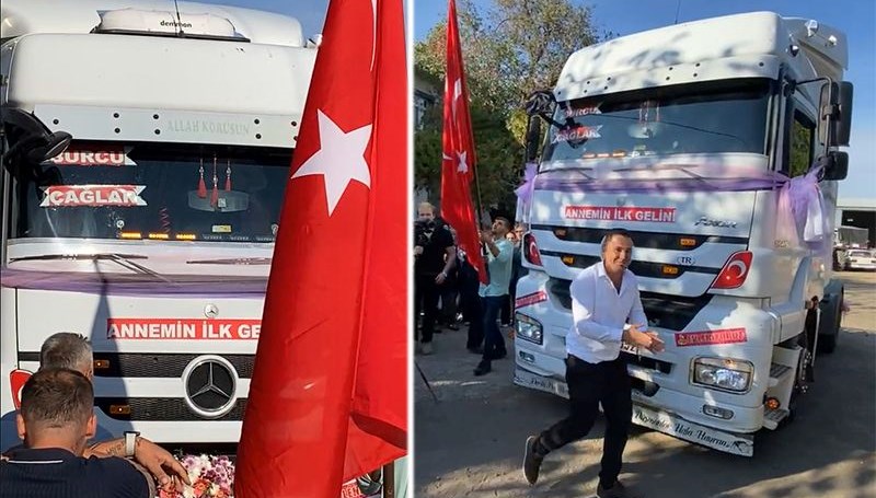 TIR, gelin arabası oldu