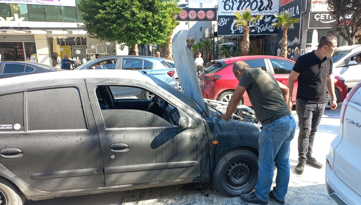 Düzce'de seyir halindeki araçta yangın çıktı