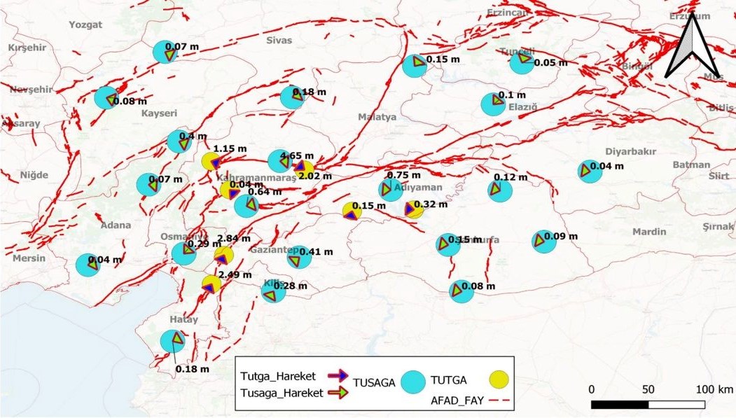 6 Şubat deprem haritası: Merkez üssünde 4,6 metre zemin kayması tespit edildi